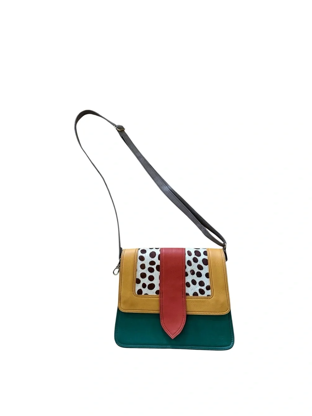Soruka Ivy Leather Colorblock Animal Print Crossbody Adjustable Strap Style